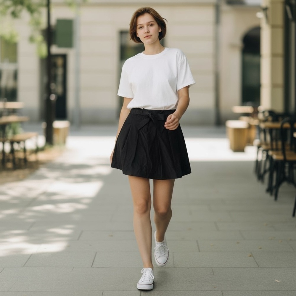 Vintage theory mini black with bow skirt size 8